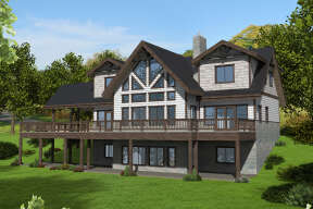 Lake Front Plan: 4,641 Square Feet, 4 Bedrooms, 4.5 Bathrooms - 039-00713