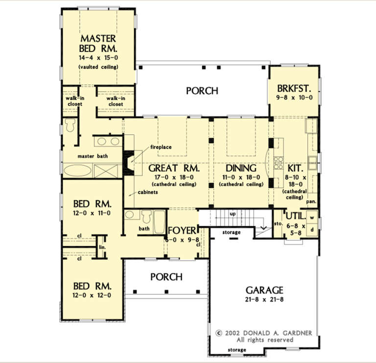 Traditional Plan: 2,029 Square Feet, 3 Bedrooms, 2 Bathrooms - 110-00330