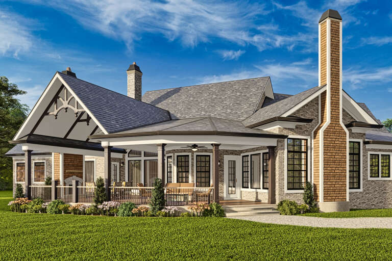 Craftsman Plan: 3,432 Square Feet, 3 Bedrooms, 3.5 Bathrooms - 699-00358