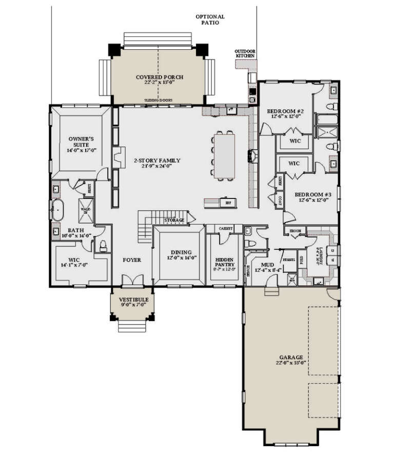 Modern Plan: 3,685 Square Feet, 4 Bedrooms, 4.5 Bathrooms - 6849-00137