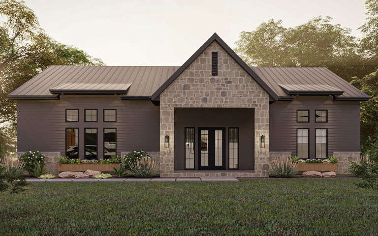 Barn Plan: 1,498 Square Feet, 2 Bedrooms, 1 Bathroom - 963-00759