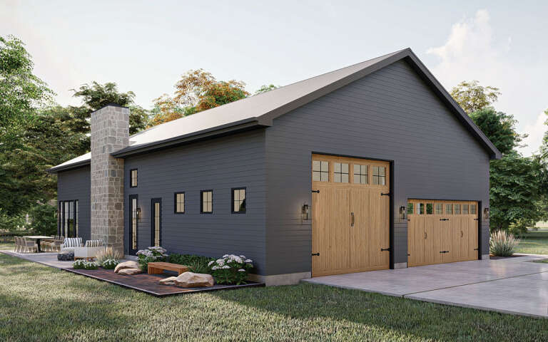 Barn Plan: 1,498 Square Feet, 2 Bedrooms, 1 Bathroom - 963-00759