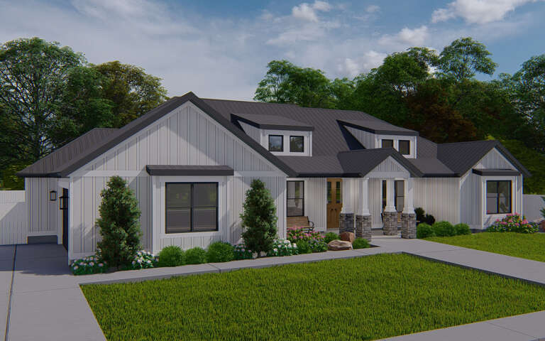 Craftsman Plan: 2,564 Square Feet, 3 Bedrooms, 2.5 Bathrooms - 2802-00203