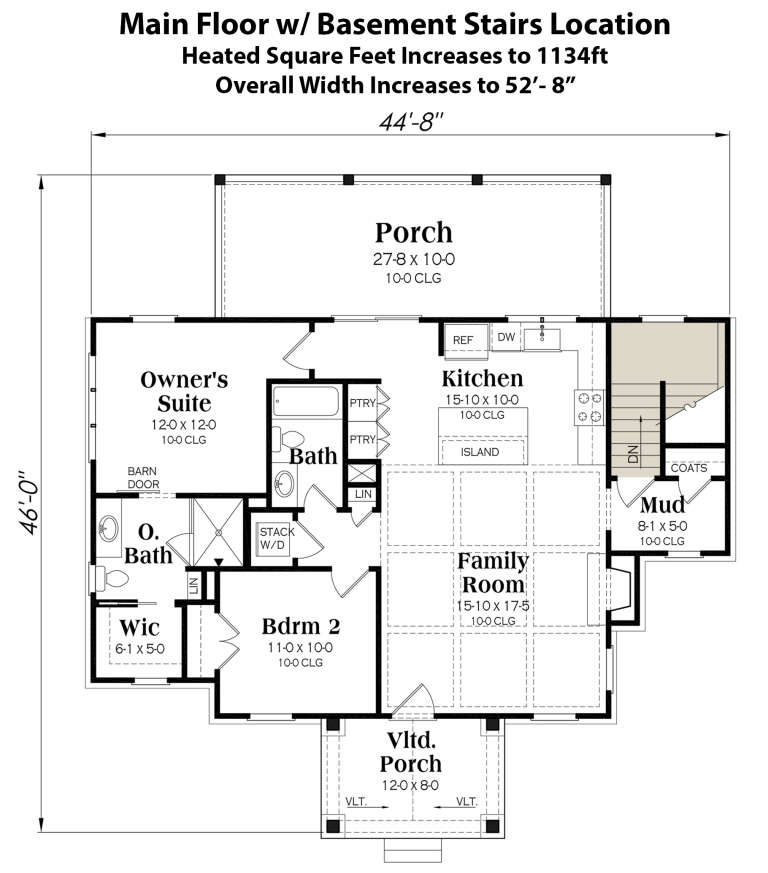 Modern Farmhouse Plan: 976 Square Feet, 2-4 Bedrooms, 2 Bathrooms