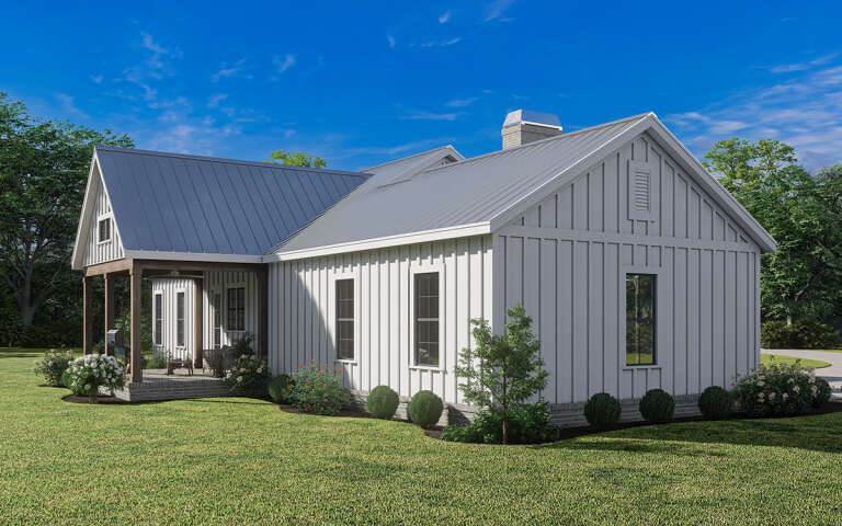 Modern Farmhouse Plan: 1,320 Square Feet, 2 Bedrooms, 2 Bathrooms - 009 