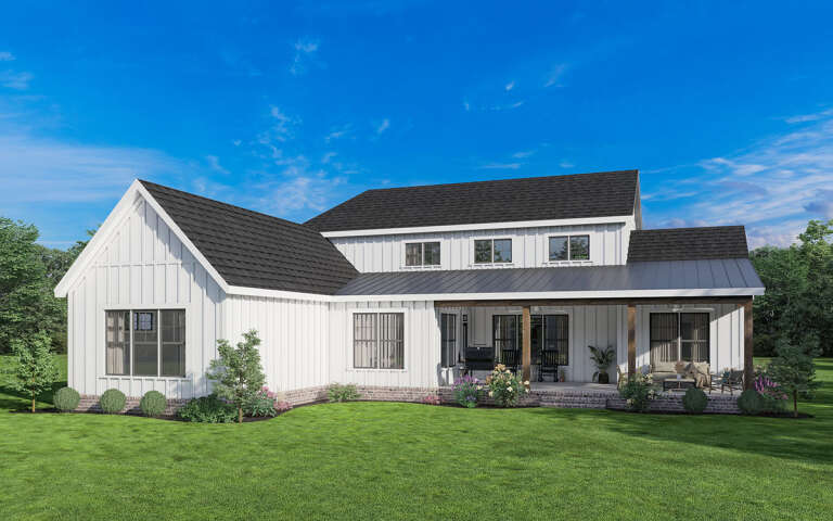 Modern Farmhouse Plan: 3,169 Square Feet, 4 Bedrooms, 3.5 Bathrooms ...