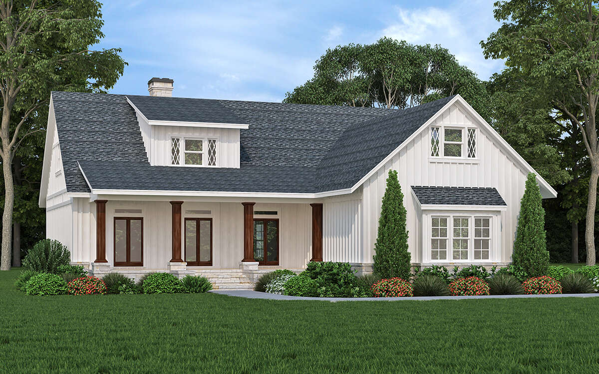 Modern Farmhouse Plan: 2,016 Square Feet, 3 Bedrooms, 2 Bathrooms - 048 ...