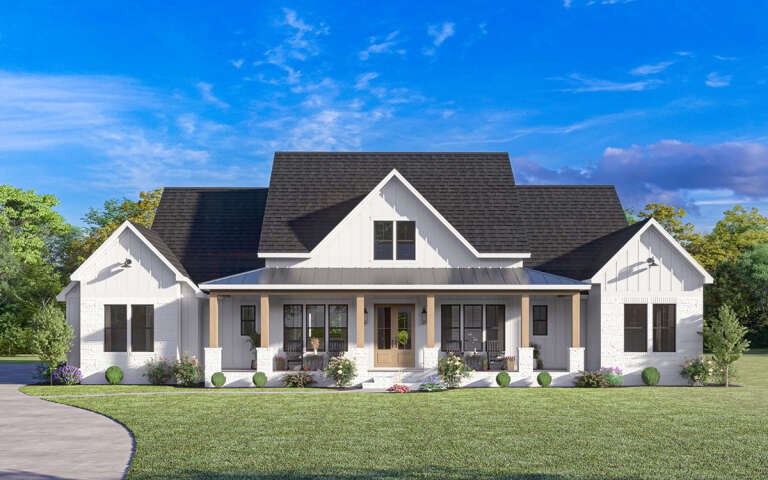 Modern Farmhouse Plan: 2,841 Square Feet, 4 Bedrooms, 3.5 Bathrooms ...