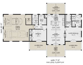 Country Plan: 1,200 Square Feet, 2 Bedrooms, 2 Bathrooms - 940-00778