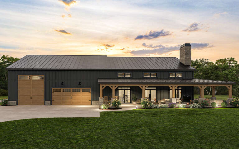 Barn Plan: 1,865 Square Feet, 3 Bedrooms, 2 Bathrooms - 009-00353