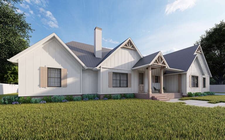 Modern Farmhouse Plan: 1,876 Square Feet, 3 Bedrooms, 2 Bathrooms 