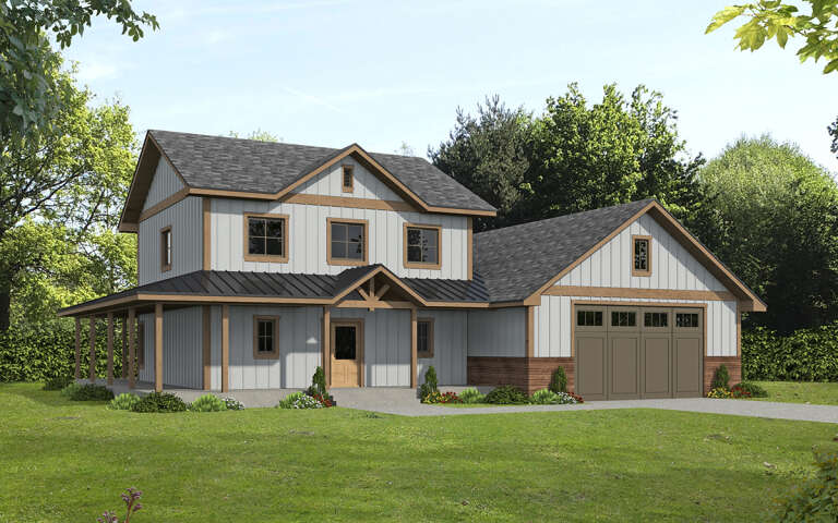 House Plan House Plan #29263 Angled Front Elevation
