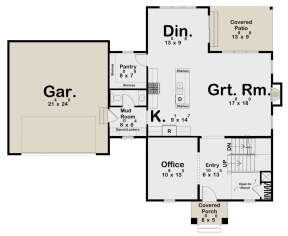 Colonial Plan: 2,212 Square Feet, 3 Bedrooms, 2.5 Bathrooms - 963-00796