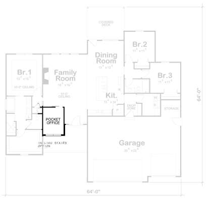 Alternate Main Floor Layout for House Plan #402-01800