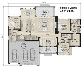 Modern Farmhouse Plan: 2,544 Square Feet, 2 Bedrooms, 2 Bathrooms - 098 ...