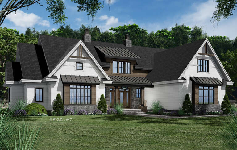 Modern Farmhouse Plan: 3,415 Square Feet, 4 Bedrooms, 3.5 Bathrooms ...