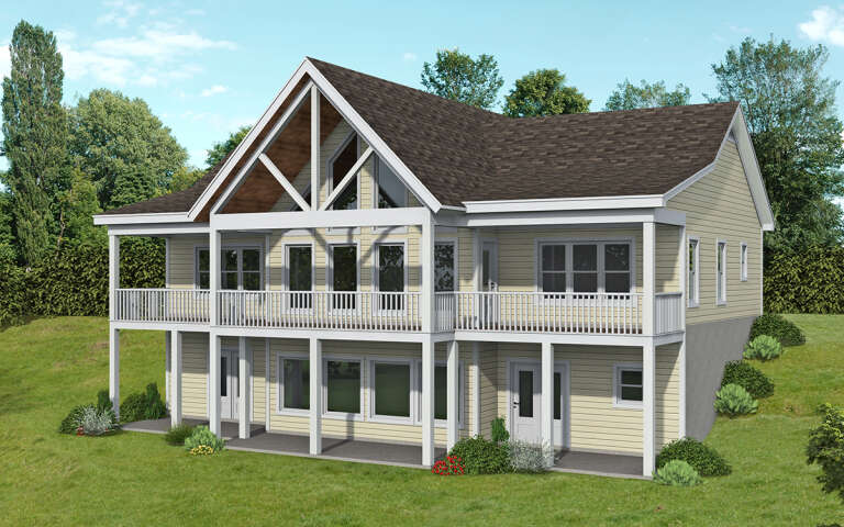 Lake Front Plan: 3,080 Square Feet, 3 Bedrooms, 4 Bathrooms - 940-00802