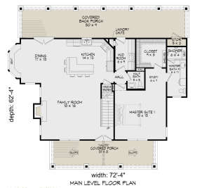 Lake Front Plan: 2,488 Square Feet, 3 Bedrooms, 4 Bathrooms - 957-00029