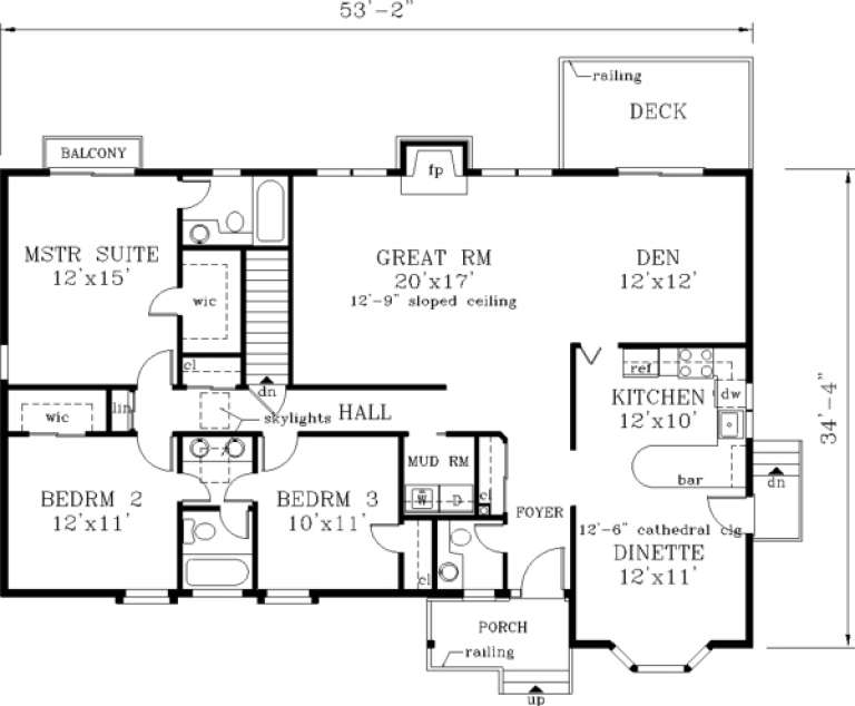 House Plan House Plan #294 Drawing 1
