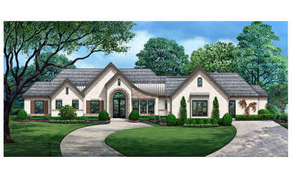 French Country House Plan #5445-00510 Elevation Photo