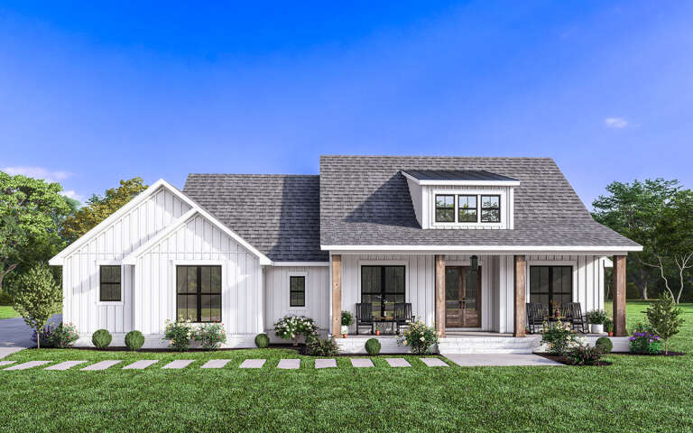 Modern Farmhouse Plan: 2,194 Square Feet, 4 Bedrooms, 2.5 Bathrooms 