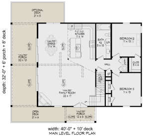 Mountain Plan: 1,915 Square Feet, 3 Bedrooms, 2 Bathrooms - 940-00836