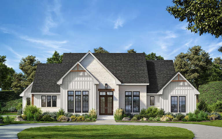 Modern Farmhouse Plan: 3,070 Square Feet, 4 Bedrooms, 3.5 Bathrooms ...