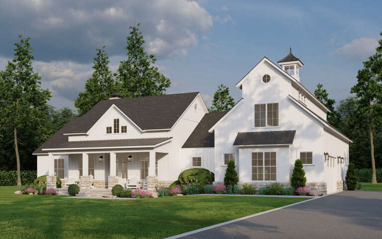 Barn Plan: 2,683 Square Feet, 3-4 Bedrooms, 3.5 Bathrooms - 8318-00355