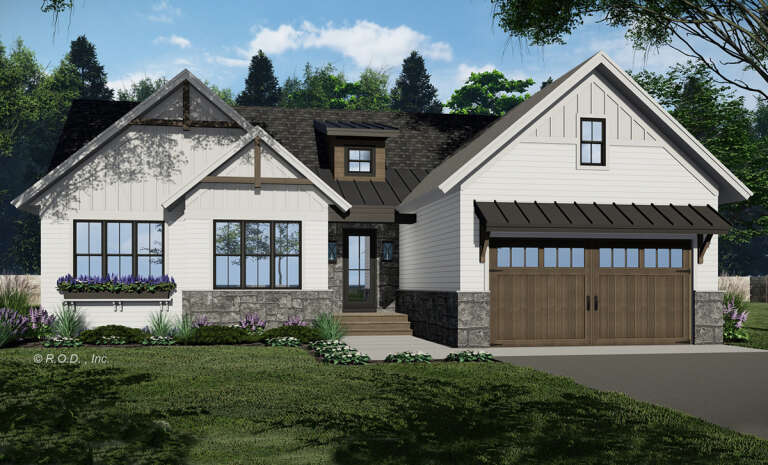 Craftsman Plan: 1,952 Square Feet, 3 Bedrooms, 2 Bathrooms - 098-00411