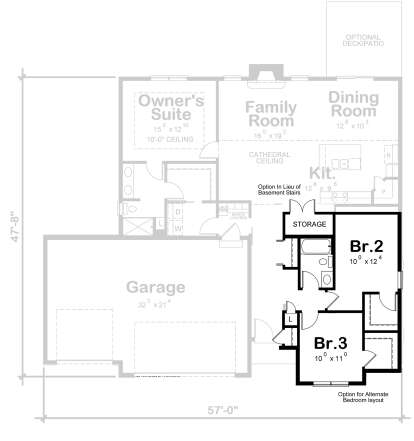 Alternate Main Floor Layout for House Plan #402-01806