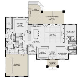 Modern Transitional Plan: 3,078 Square Feet, 3 Bedrooms, 3.5 Bathrooms ...