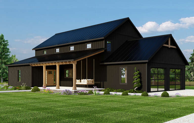 Barn Plan: 2,684 Square Feet, 3-4 Bedrooms, 2.5 Bathrooms - 5032-00253