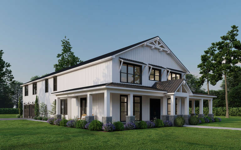 Barn Plan: 3,779 Square Feet, 5 Bedrooms, 5.5 Bathrooms - 8318-00359