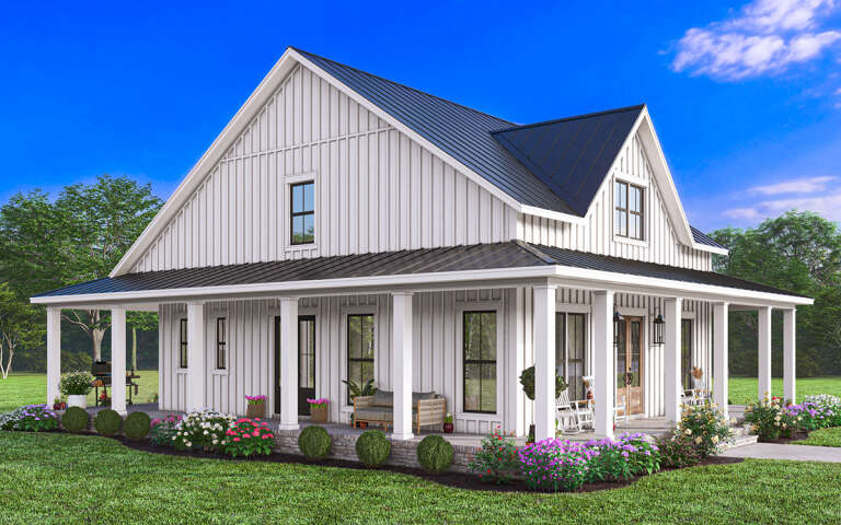 Modern Farmhouse Plan: 2,235 Square Feet, 4 Bedrooms, 3 Bathrooms - 041 ...