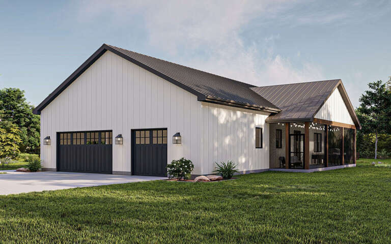 Barn Plan: 1,562 Square Feet, 1 Bedroom, 1.5 Bathrooms - 963-00833