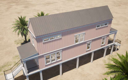 Coastal House Plan #028-00201 Elevation Photo