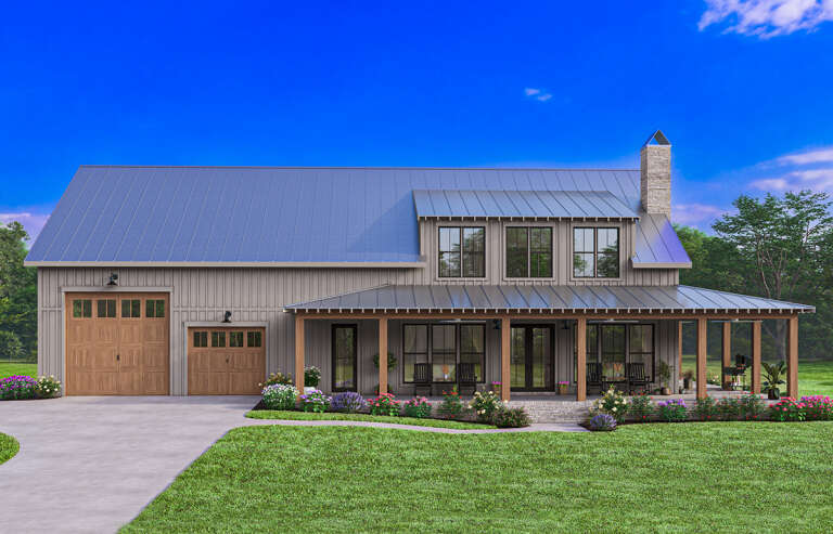 Barn Plan: 2,782 Square Feet, 4 Bedrooms, 3 Bathrooms - 041-00341