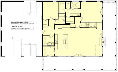 Main Floor w/ Basement Stairs Location for House Plan #041-00341