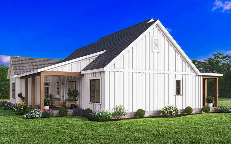 Modern Farmhouse Plan: 1,897 Square Feet, 3 Bedrooms, 2 Bathrooms - 009 ...