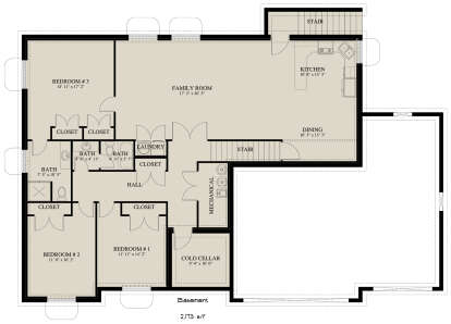 Basement for House Plan #2802-00253
