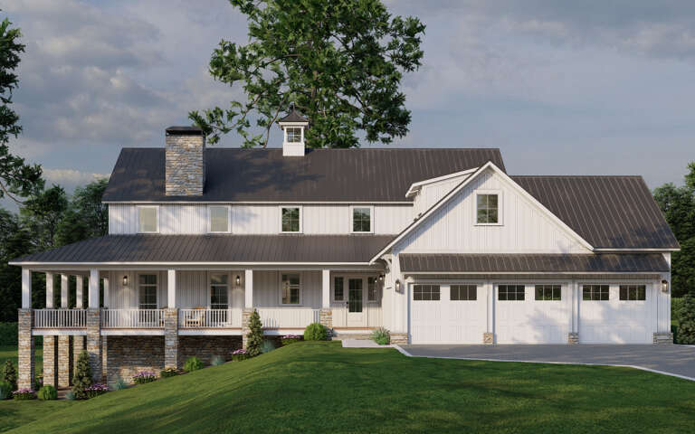 Modern Farmhouse Plan: 2,993 Square Feet, 3 Bedrooms, 4 Bathrooms ...