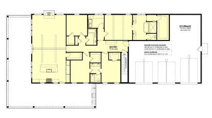 Main Floor w/ Basement Stairs Location for House Plan #041-00343
