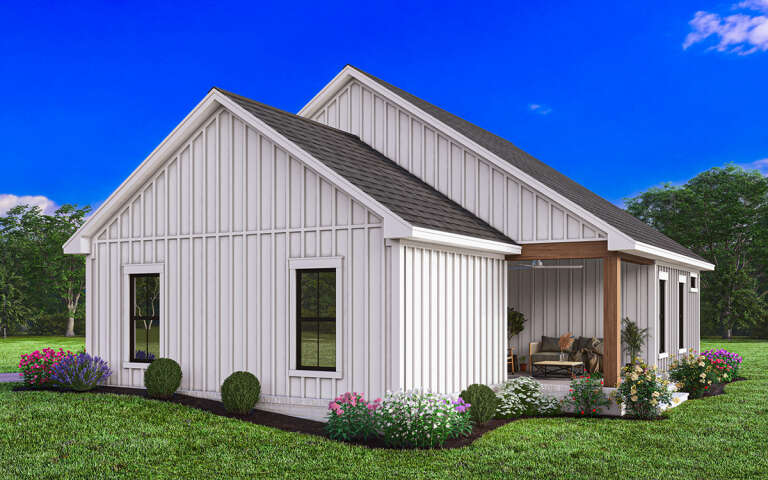 Modern Farmhouse Plan: 996 Square Feet, 2 Bedrooms, 2 Bathrooms - 041-00344