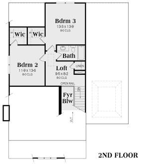 Narrow Lot Plan: 2,293 Square Feet, 3 Bedrooms, 2.5 Bathrooms - 009-00136