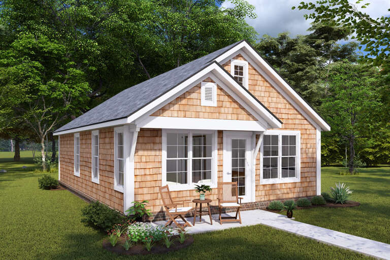 Cottage Plan: 785 Square Feet, 3 Bedrooms, 1 Bathroom - 4848-00400