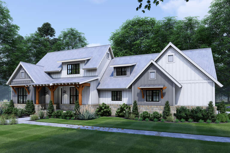 Modern Farmhouse Plan: 1,477 Square Feet, 3 Bedrooms, 2 Bathrooms ...