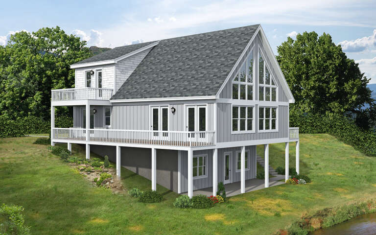 Lake Front Plan: 2,149 Square Feet, 3-4 Bedrooms, 2.5 Bathrooms - 940-00930