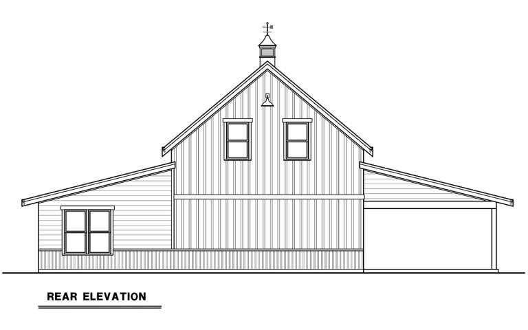 Barn Plan: 1,521 Square Feet, 1 Bedroom, 1 Bathroom - 2464-00117