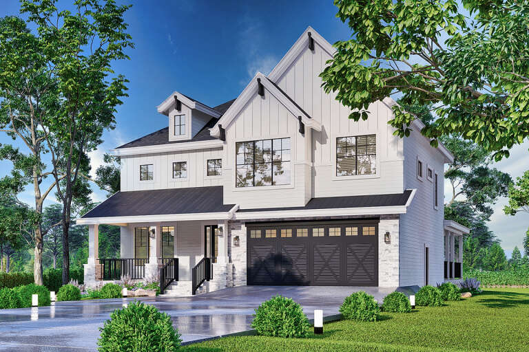 Craftsman Plan: 2,968 Square Feet, 4 Bedrooms, 4 Bathrooms - 4195-00067