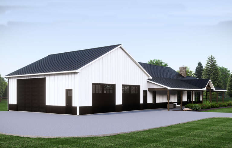 Barn Plan: 2,456 Square Feet, 3 Bedrooms, 2.5 Bathrooms - 5032-00263